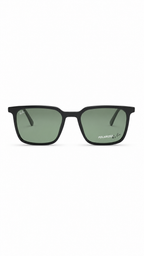 Ray-Ban RX8073 Matte Black Square Optical Frames with Polarized Clip-On Lenses (54mm)