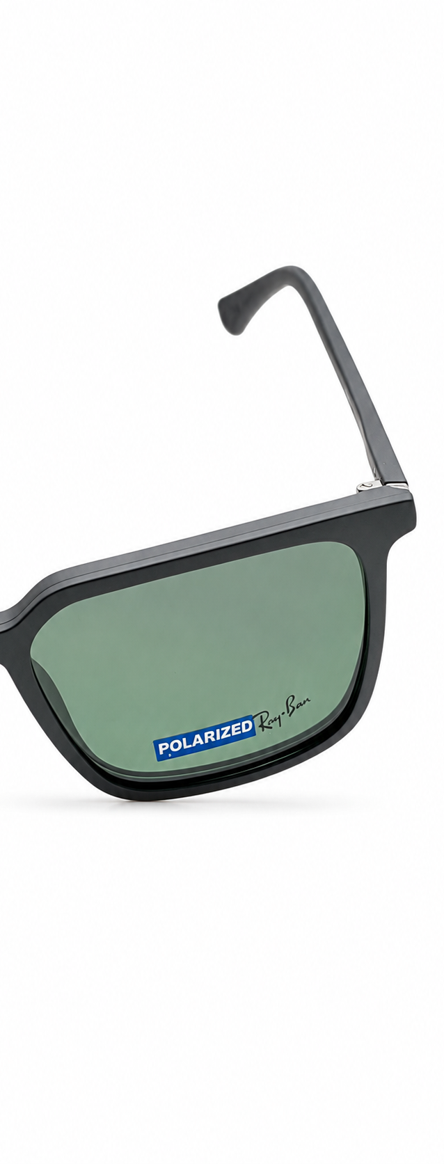 Ray-Ban RX8073 Matte Black Square Optical Frames with Polarized Clip-On Lenses (54mm)