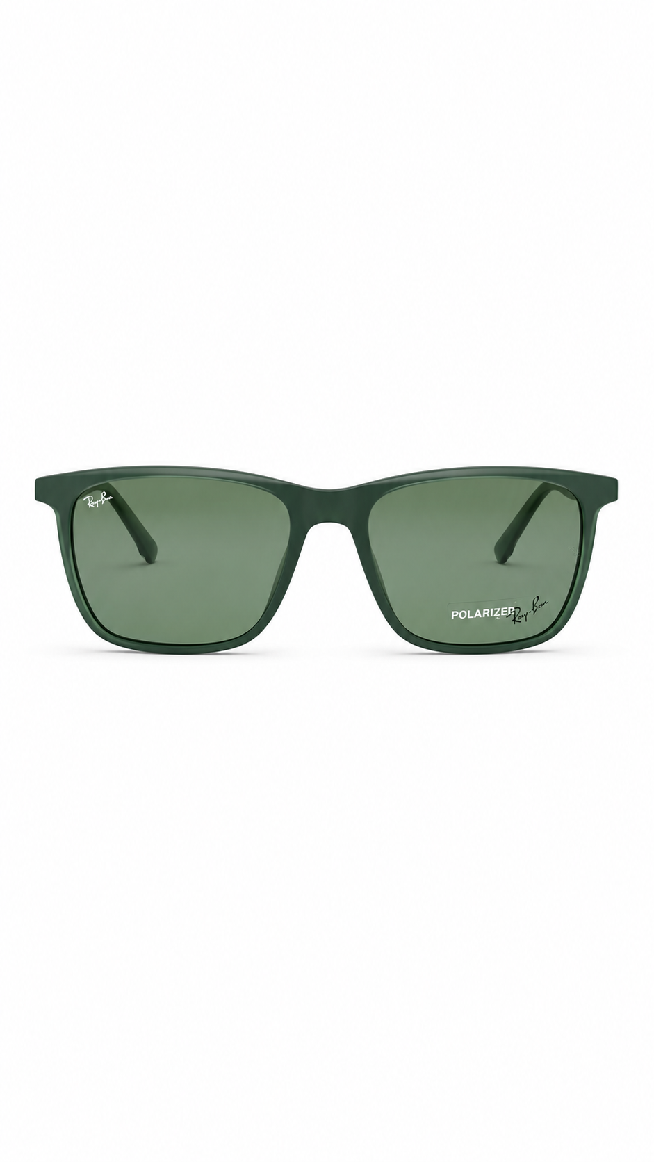 Ray-Ban RX8092 Matte Olive Green Square Optical Frames with Polarized Clip-On Lenses (54mm)