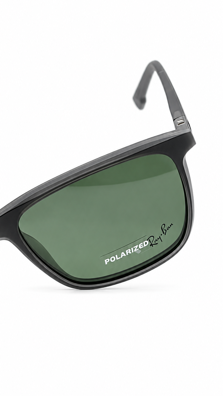 Ray-Ban RX8092 Matte Olive Green Square Optical Frames with Polarized Clip-On Lenses (54mm)