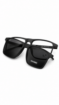 Ray-Ban RX8065 Matte Black Square Optical Frames with Polarized Clip-On Lenses (54mm)