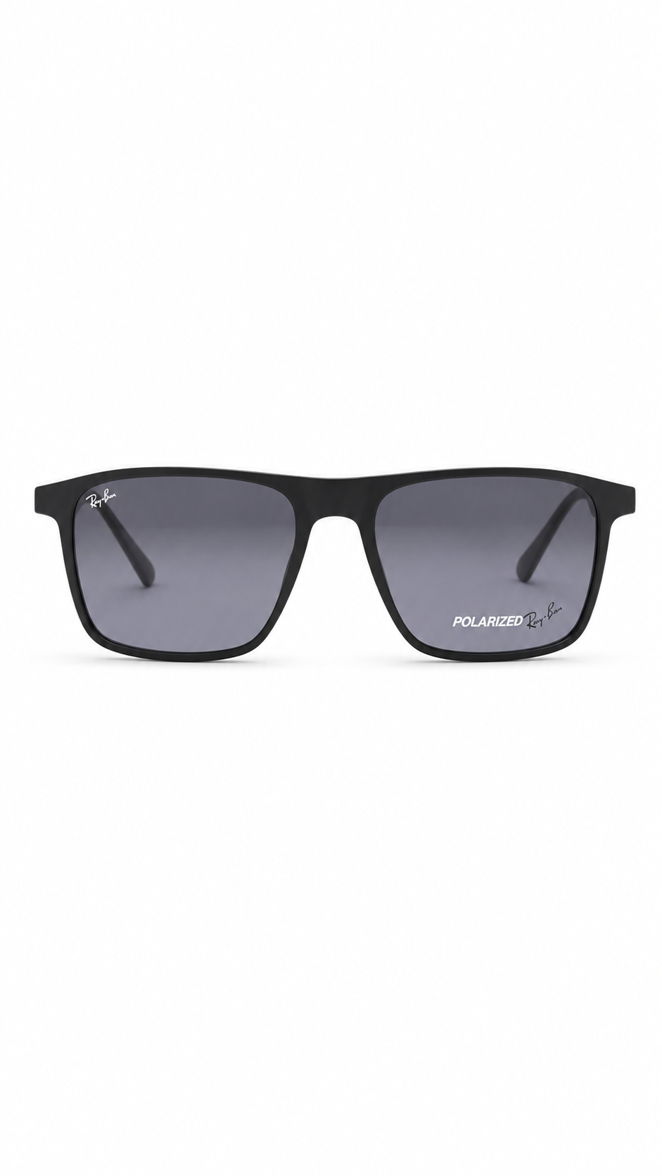 Ray-Ban RX8065 Matte Black Square Optical Frames with Polarized Clip-On Lenses (54mm)