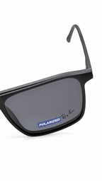 Ray-Ban RX8065 Matte Black Square Optical Frames with Polarized Clip-On Lenses (54mm)