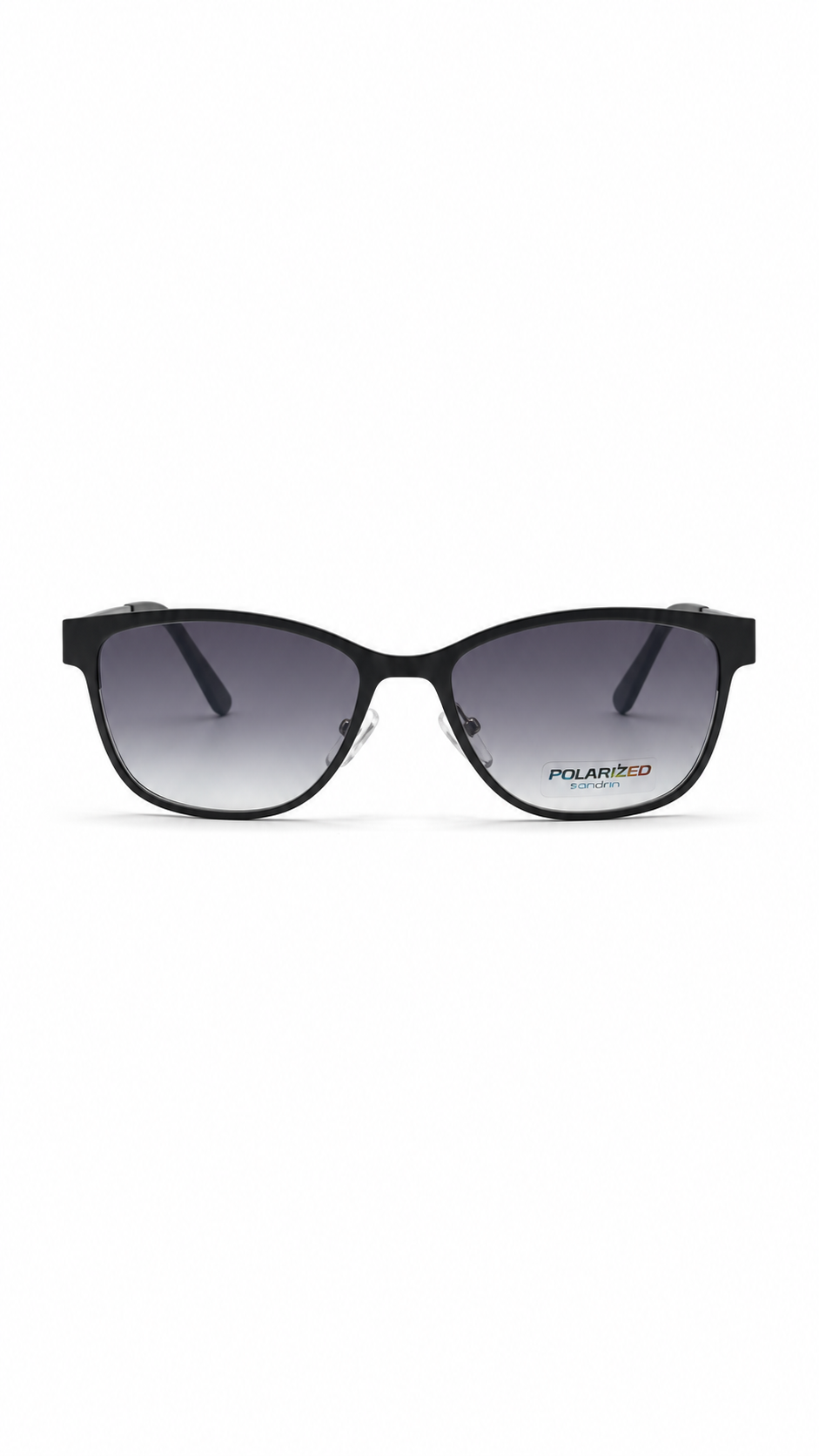 Mondo 0568 Matte Black Square Optical Frames with Polarized Clip-On Lenses (53mm)