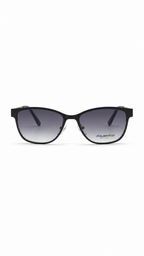 Mondo 0568 Matte Black Square Optical Frames with Polarized Clip-On Lenses (53mm)