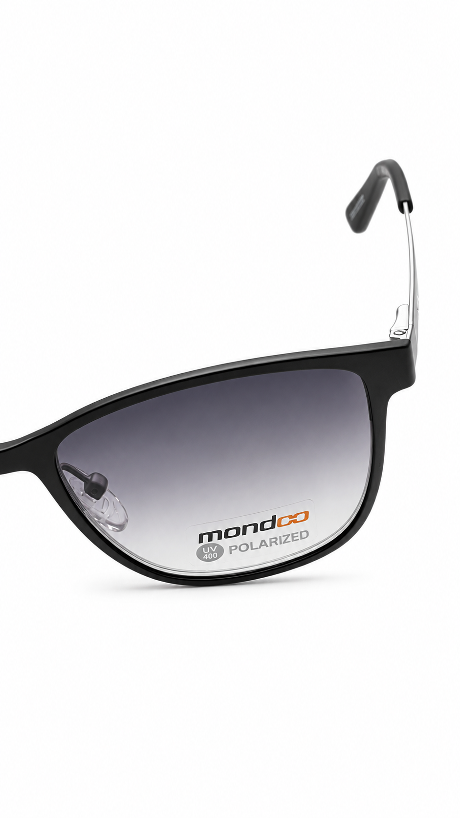 Mondo 0568 Matte Black Square Optical Frames with Polarized Clip-On Lenses (53mm)