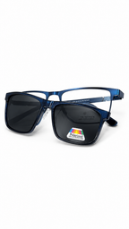 Olive Premium PLE004SP Matte Dark Blue Eyeglasses with Polarized Clip-On Lenses (56mm)