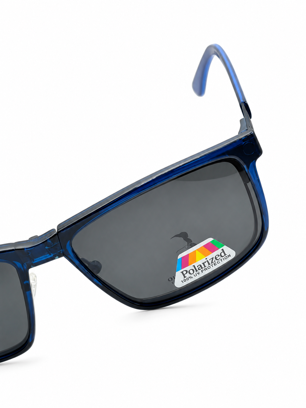 Olive Premium PLE004SP Matte Dark Blue Eyeglasses with Polarized Clip-On Lenses (56mm)
