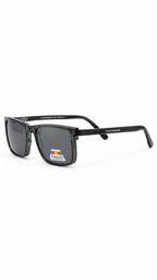 Olive Premium PLE004SP Matte Dark Gunmetal Eyeglasses with Polarized Clip-On Lenses (56mm)