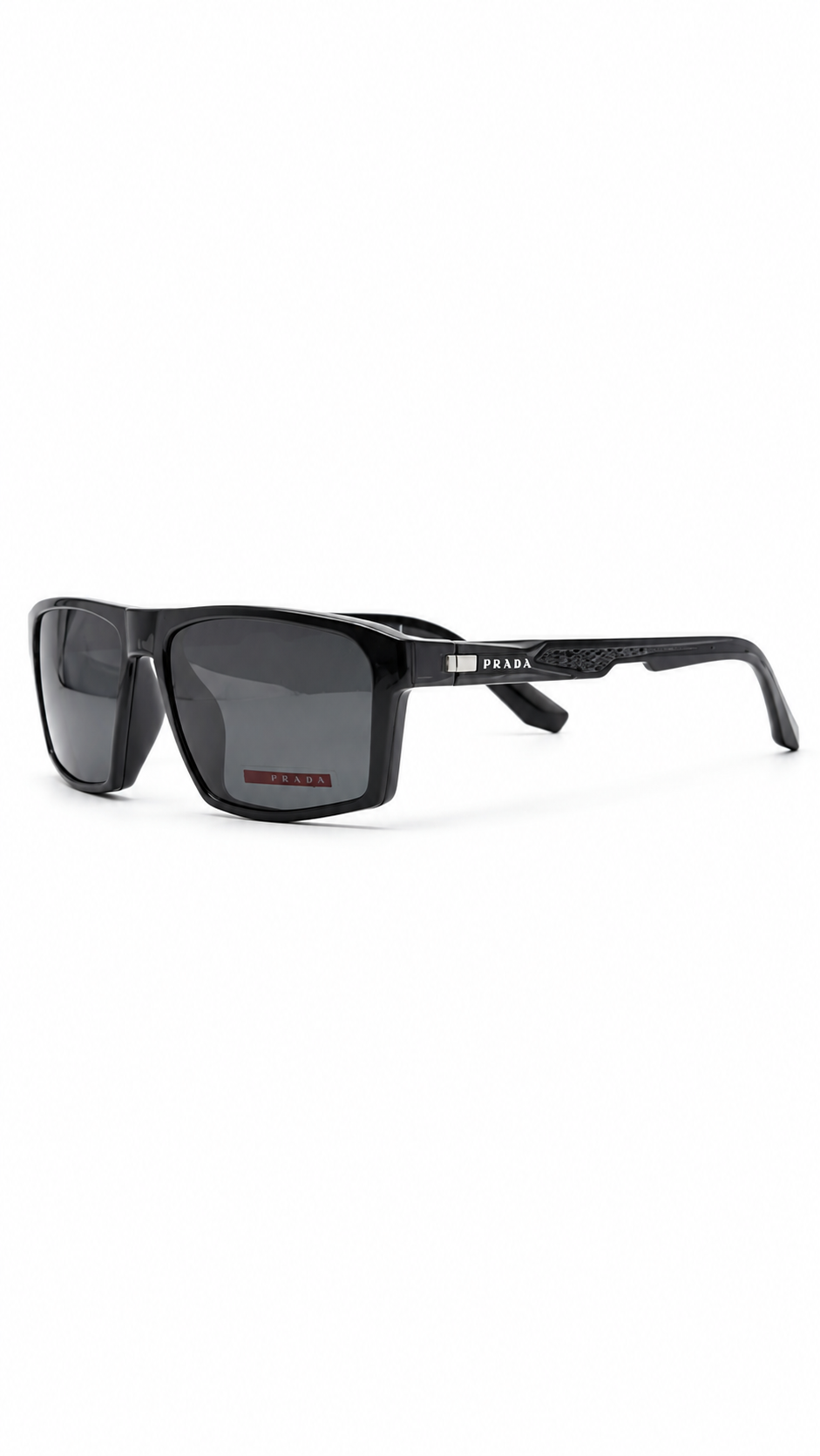Prada Linea Rossa 5015 Glossy Black Square Optical Frames with Polarized Clip-On Lenses (54mm)