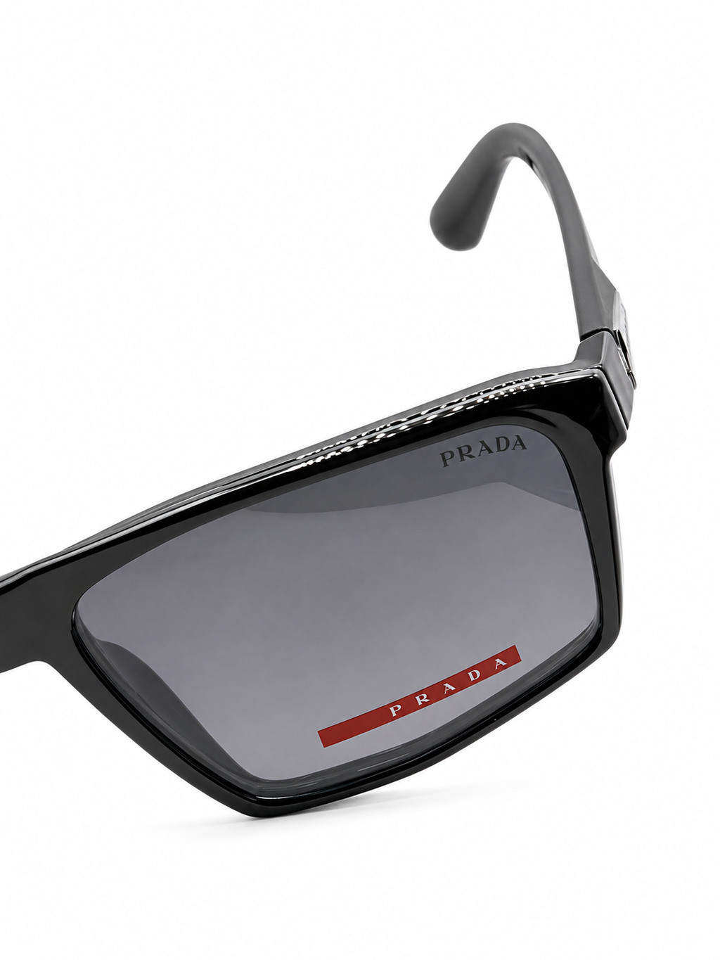 Prada Linea Rossa 5015 Glossy Black Square Optical Frames with Polarized Clip-On Lenses (54mm)