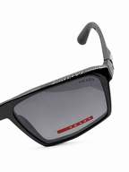 Prada Linea Rossa 5015 Glossy Black Square Optical Frames with Polarized Clip-On Lenses (54mm)