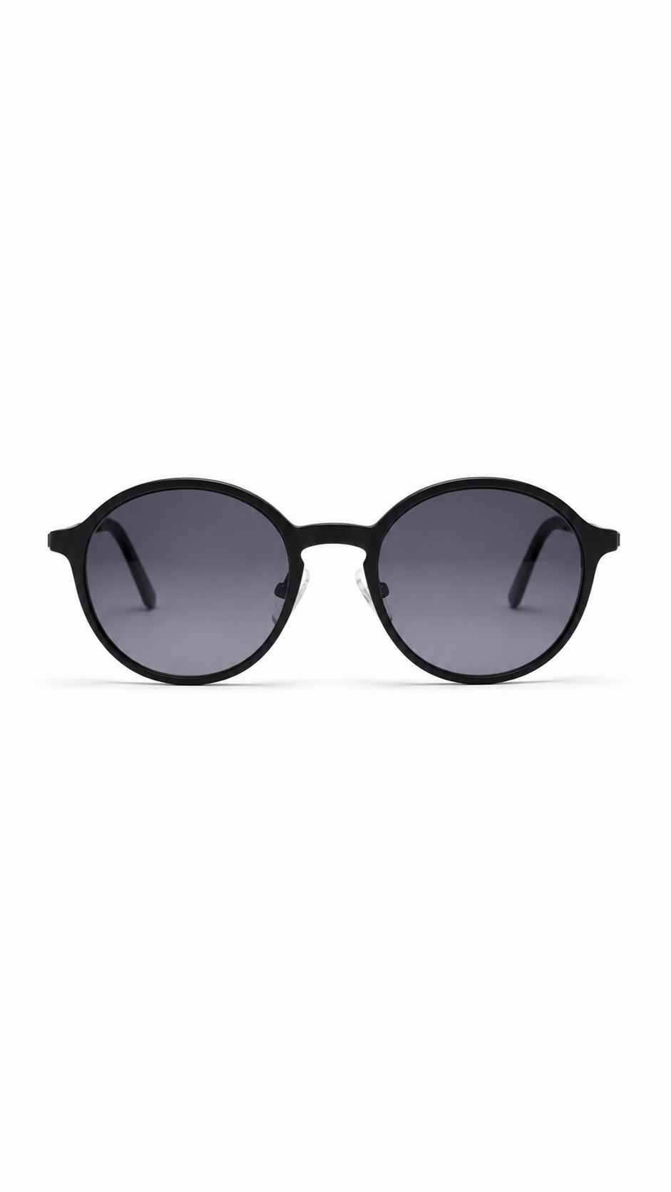 Round Satin Blue Optical Frames with Matte Black Magnetic Clip-On Sunglasses