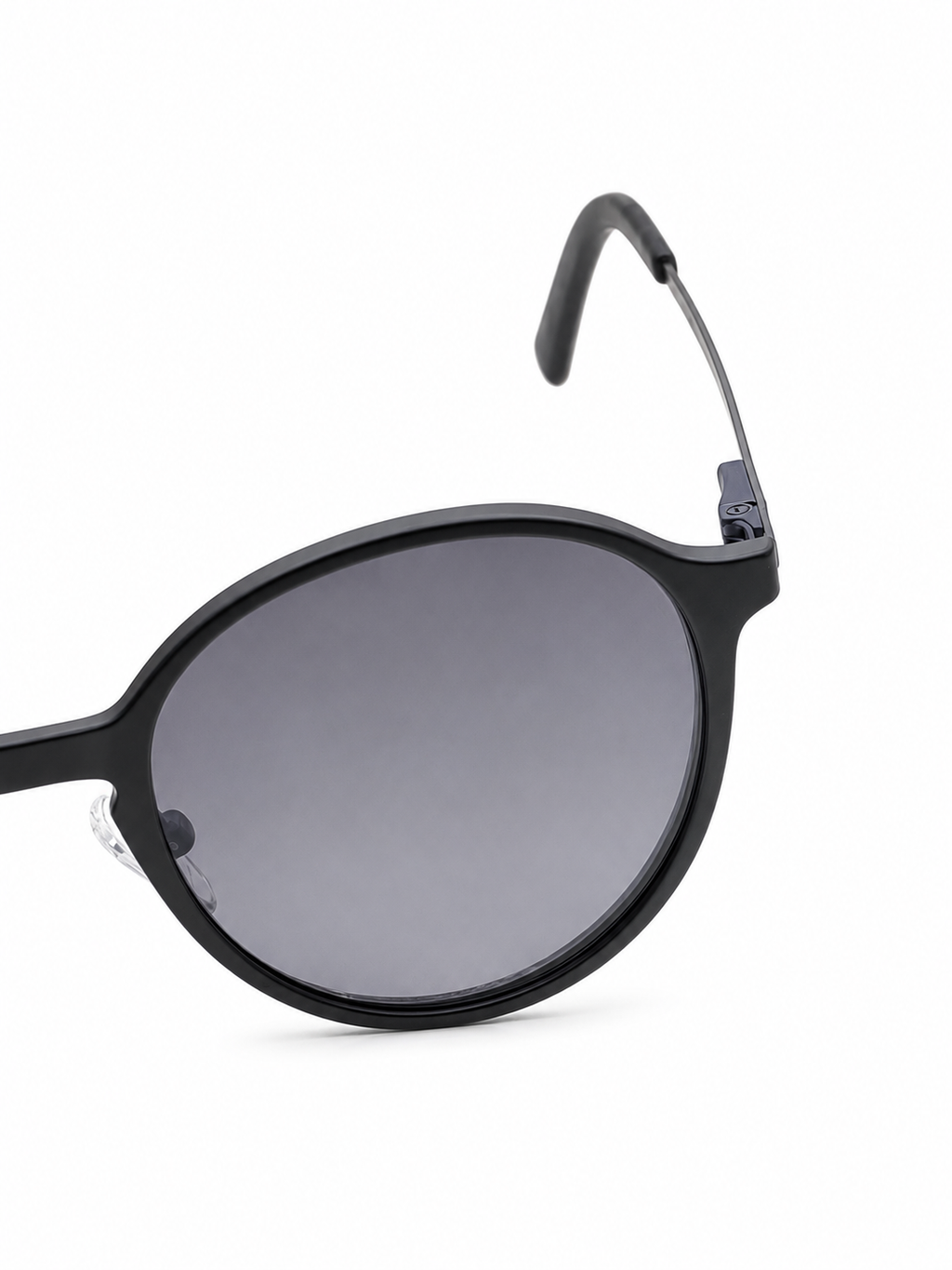 Round Satin Blue Optical Frames with Matte Black Magnetic Clip-On Sunglasses