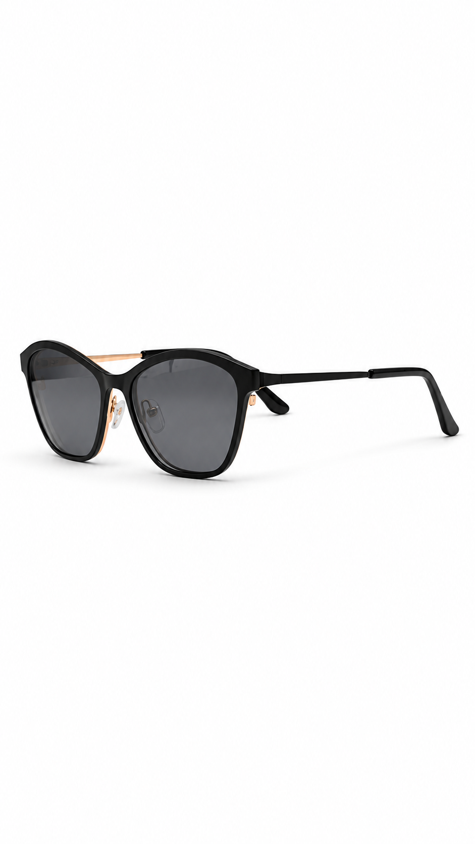 Model 5811 Matte Black & Rose Gold Cat-Eye Eyeglasses with Magnetic Clip-On (53mm)