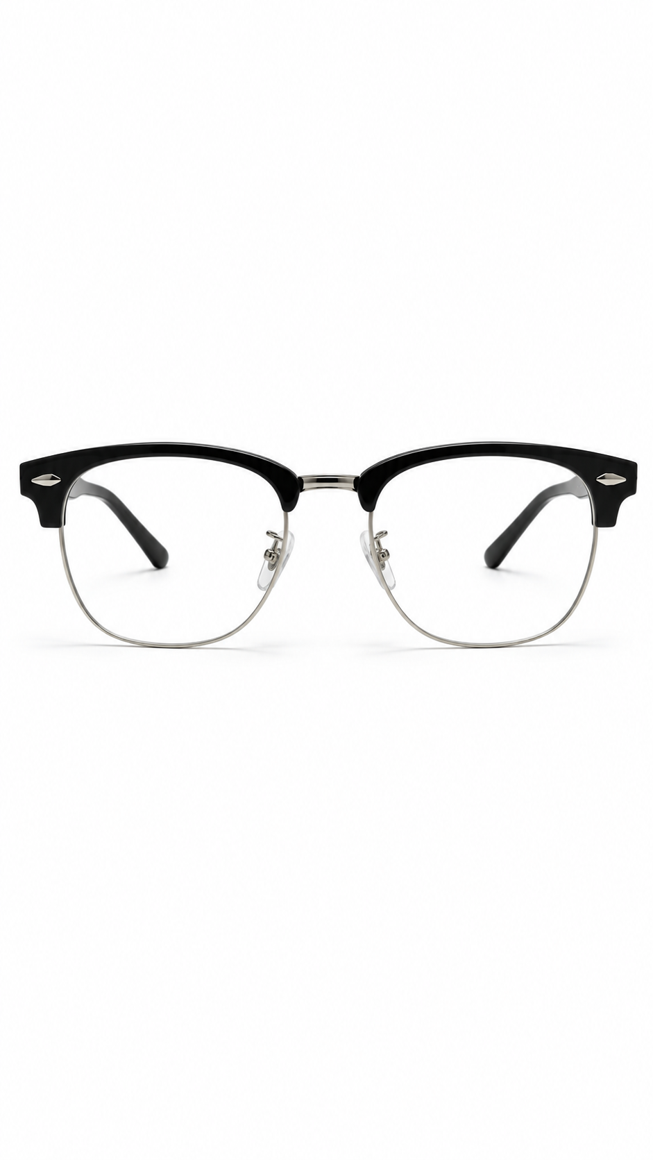 Ray-Ban Clubmaster RB 5154 2000 Polished Black & Silver Browline Optical Frames (51mm)
