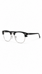 Ray-Ban Clubmaster RB 5154 2000 Polished Black & Silver Browline Optical Frames (51mm)