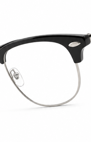 Ray-Ban Clubmaster RB 5154 2000 Polished Black & Silver Browline Optical Frames (51mm)