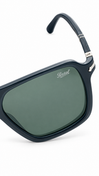 Persol PO3277S Matte Black Navigator Sunglasses with Dark Green Lenses (56mm)