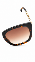 Burberry B 4362 Dark Havana Square Sunglasses with Brown Gradient Lenses (55mm)