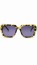 Collette Dinnigan Sun Rx 31 Blonde Tortoiseshell Square Sunglasses with Grey Lenses (56mm)