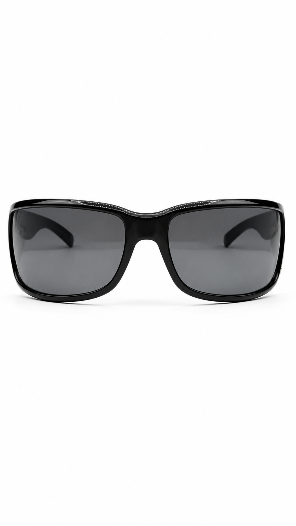 Genesis IRMEL Col. 17 Glossy Black Sport Wrap Sunglasses with Dark Grey Lenses