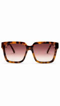 Louis Vuitton Z2097W Tortoiseshell Square Sunglasses with Gold LV Openwork Temples (56mm)