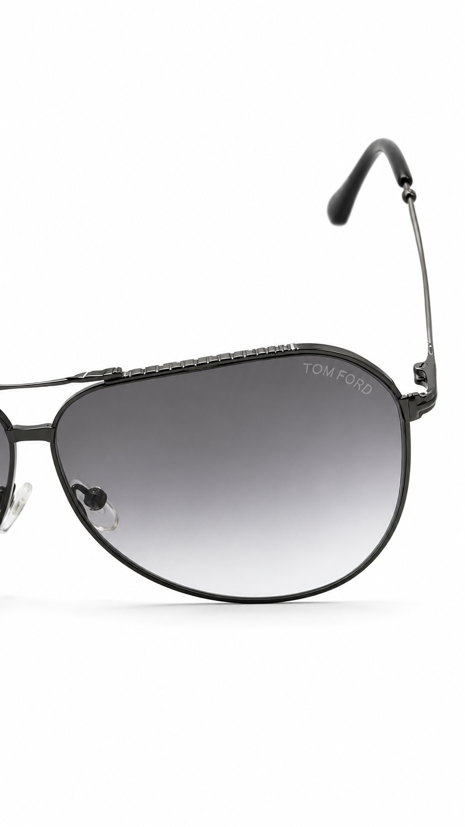 Tom Ford FT0853 Black Metal Aviator Sunglasses with Grey Gradient Lenses (59mm)