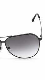 Tom Ford FT0853 Black Metal Aviator Sunglasses with Grey Gradient Lenses (59mm)