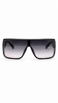 Tom Ford 1028 Matte Black Flat-Top Shield Sunglasses with Gradient Lenses