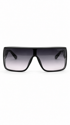 Tom Ford 1028 Matte Black Flat-Top Shield Sunglasses with Gradient Lenses