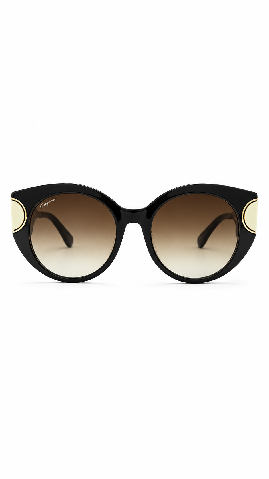 Salvatore Ferragamo SF840SA Black Cat-Eye Sunglasses with Gradient Lenses (54mm)