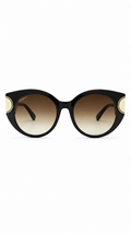 Salvatore Ferragamo SF840SA Black Cat-Eye Sunglasses with Gradient Lenses (54mm)