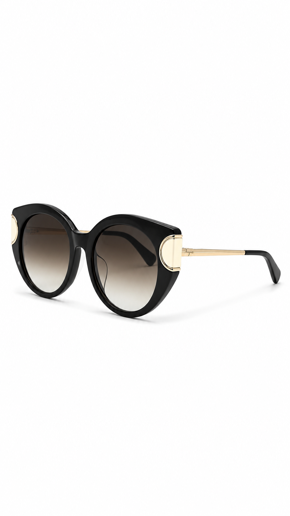 Salvatore Ferragamo SF840SA Black Cat-Eye Sunglasses with Gradient Lenses (54mm)