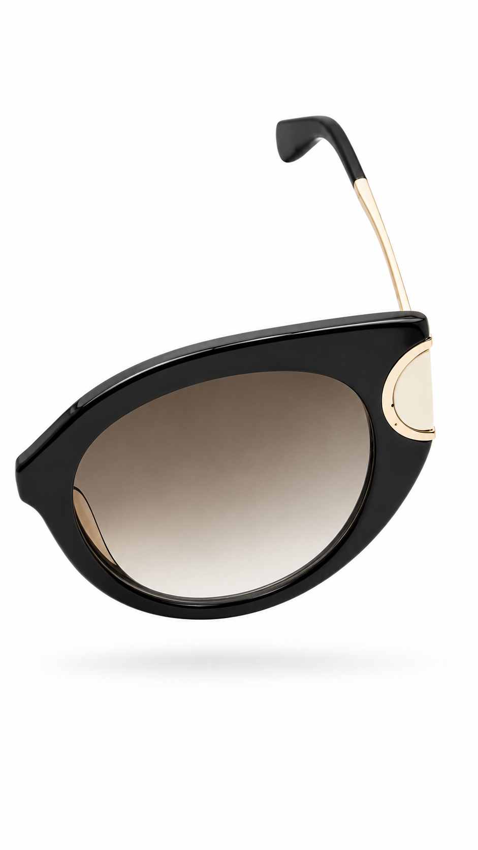 Salvatore Ferragamo SF840SA Black Cat-Eye Sunglasses with Gradient Lenses (54mm)