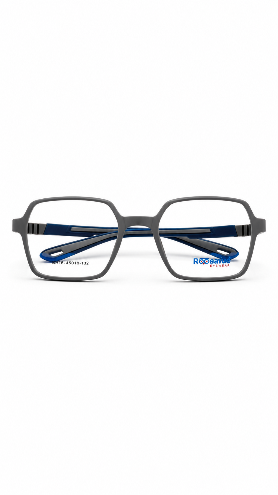 Rooasiud Eyewear 86146 Matte Grey & Blue Kids/Teens Square Frames (45mm)