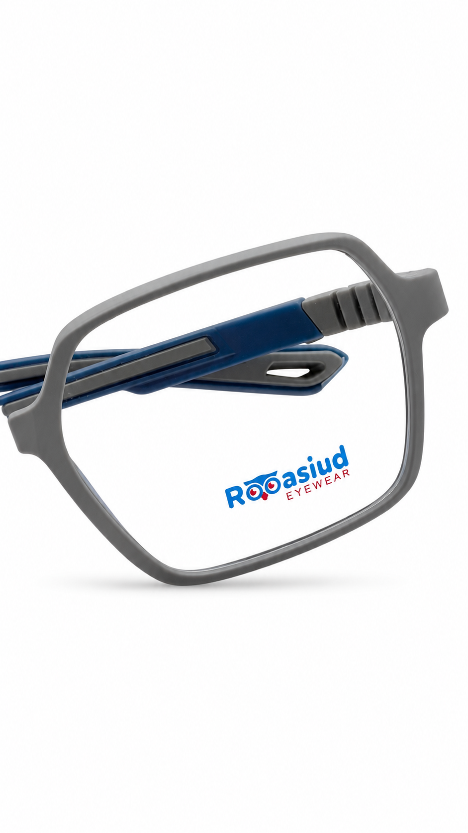 Rooasiud Eyewear 86146 Matte Grey & Blue Kids/Teens Square Frames (45mm)