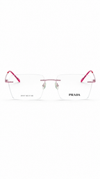 Prada 241117 Metallic Pink Rimless Square Eyeglasses (54mm)