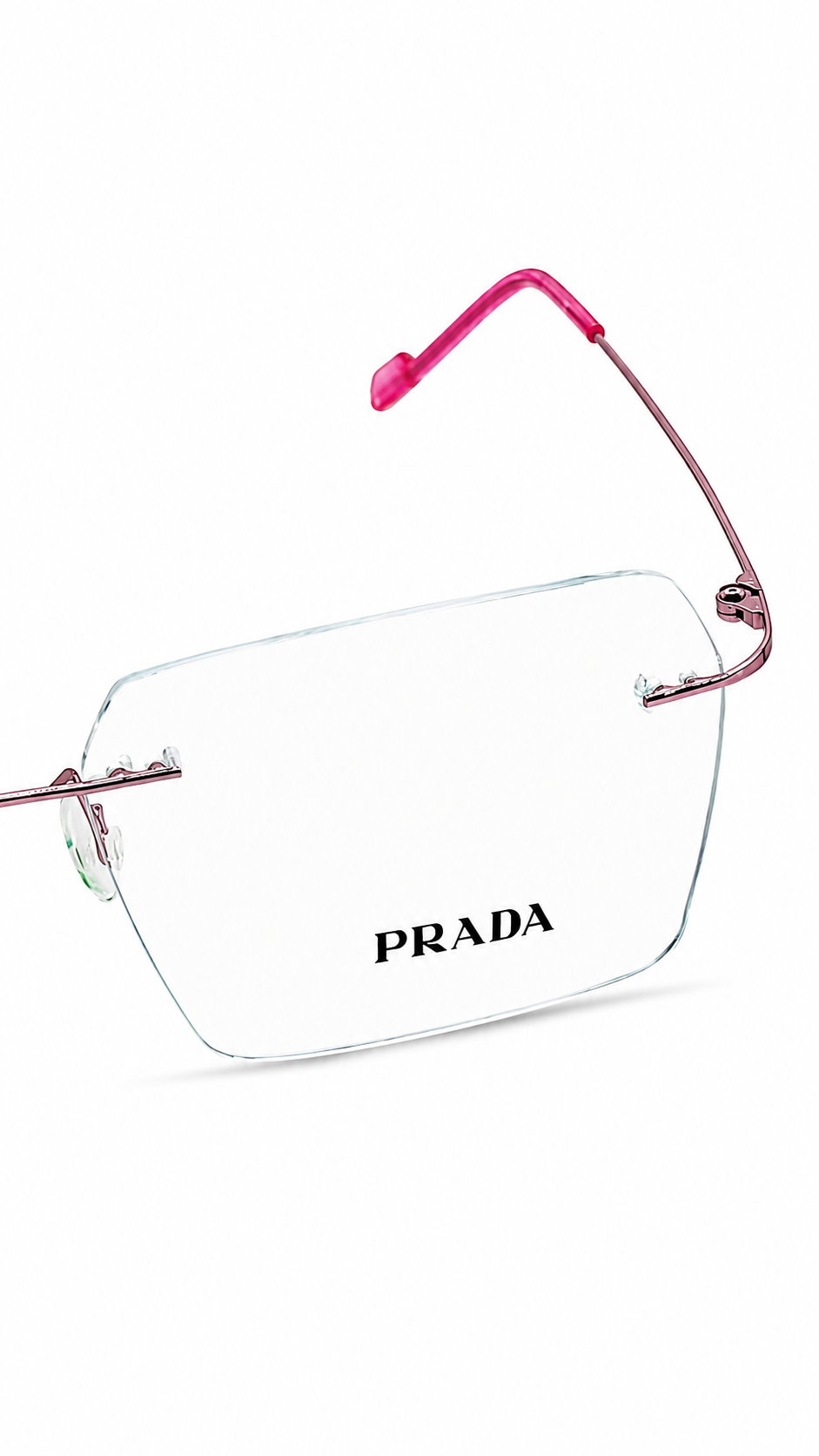 Prada 241117 Metallic Pink Rimless Square Eyeglasses (54mm)