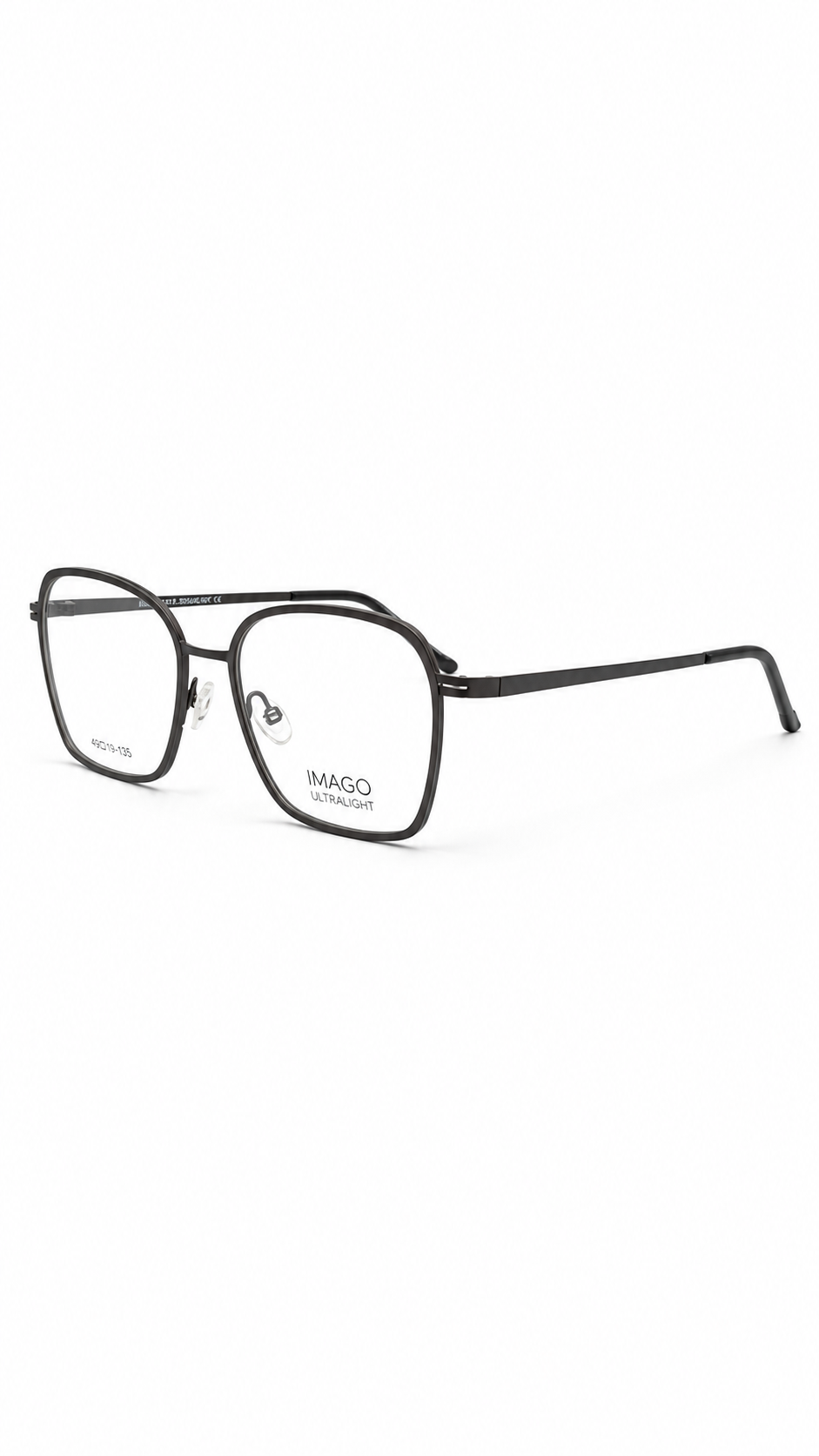 Imago Ultralight SIKA Col.13 Matte Black Square Eyeglasses (53mm)