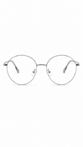 Silver Metal Round Wire Eyeglasses – Retro Oversized Optical Frame