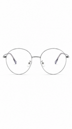 Silver Metal Round Wire Eyeglasses – Retro Oversized Optical Frame