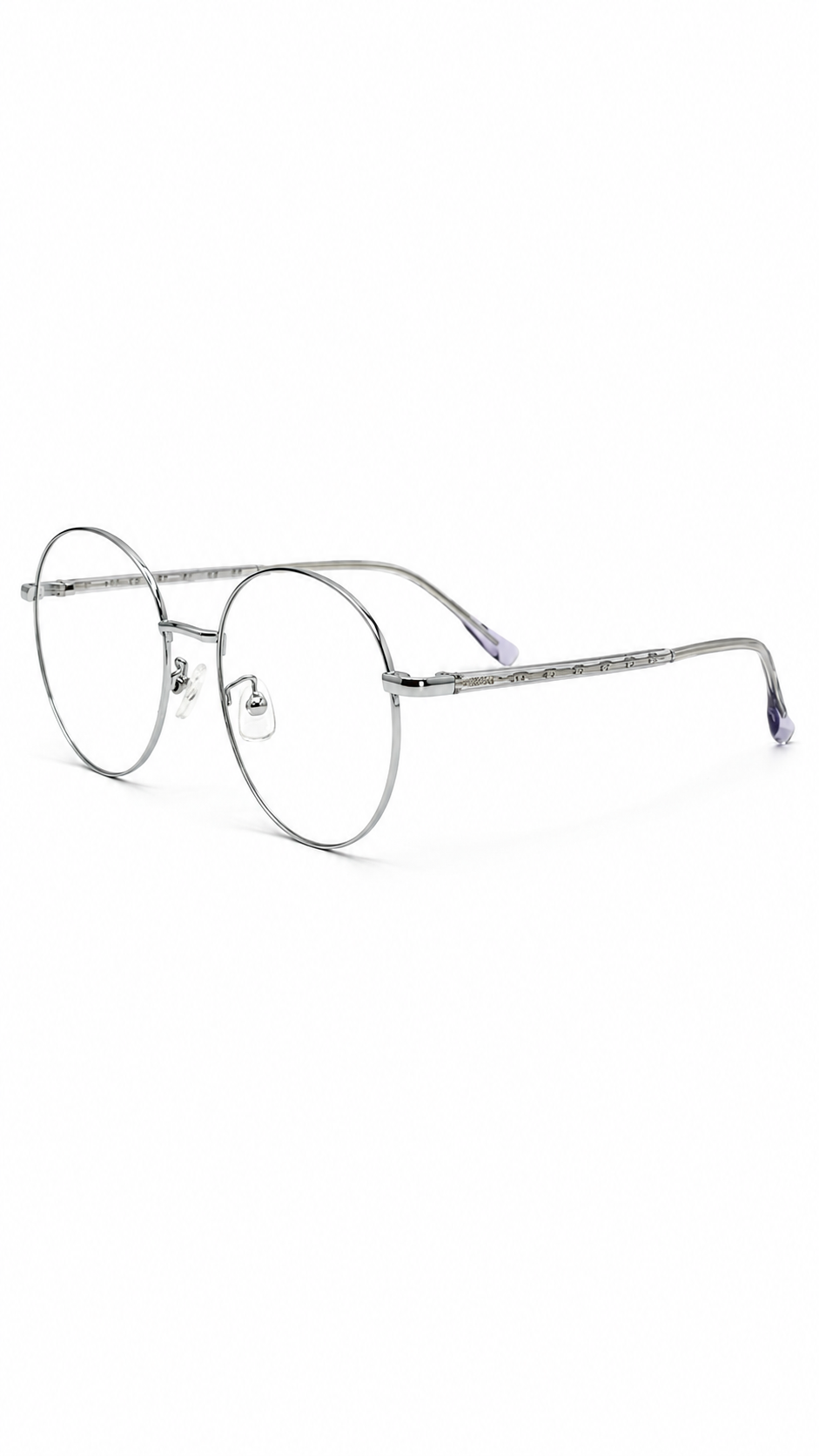 Silver Metal Round Wire Eyeglasses – Retro Oversized Optical Frame