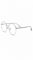 Silver Metal Round Wire Eyeglasses – Retro Oversized Optical Frame