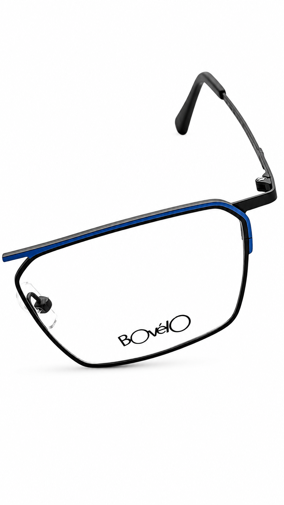 Bovélo par Variation Design 459 GR Black & Blue Rectangular Eyeglasses (55mm)