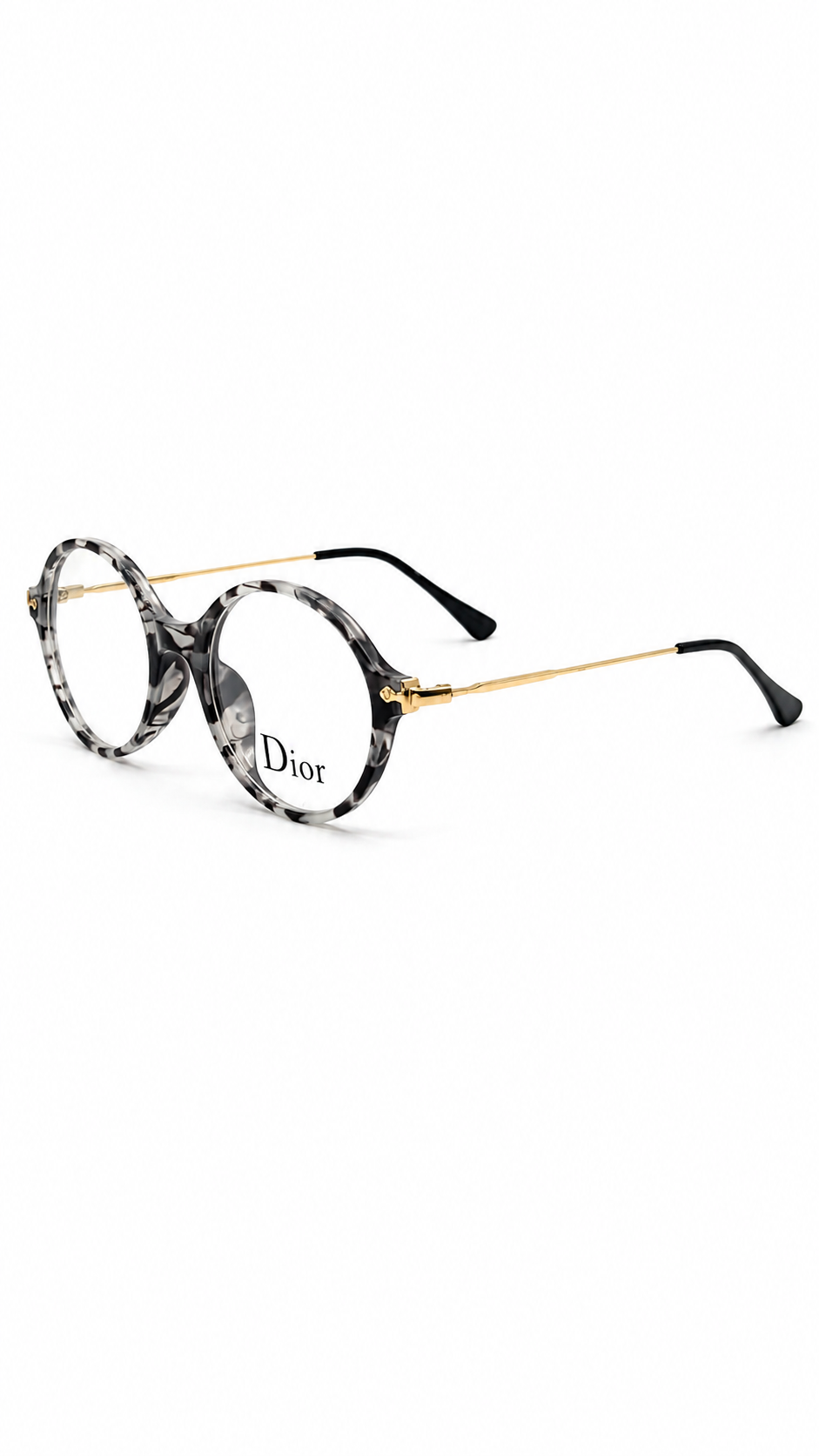 Dior MR89005 Grey Marble Round Women's Eyeglasses (49mm)