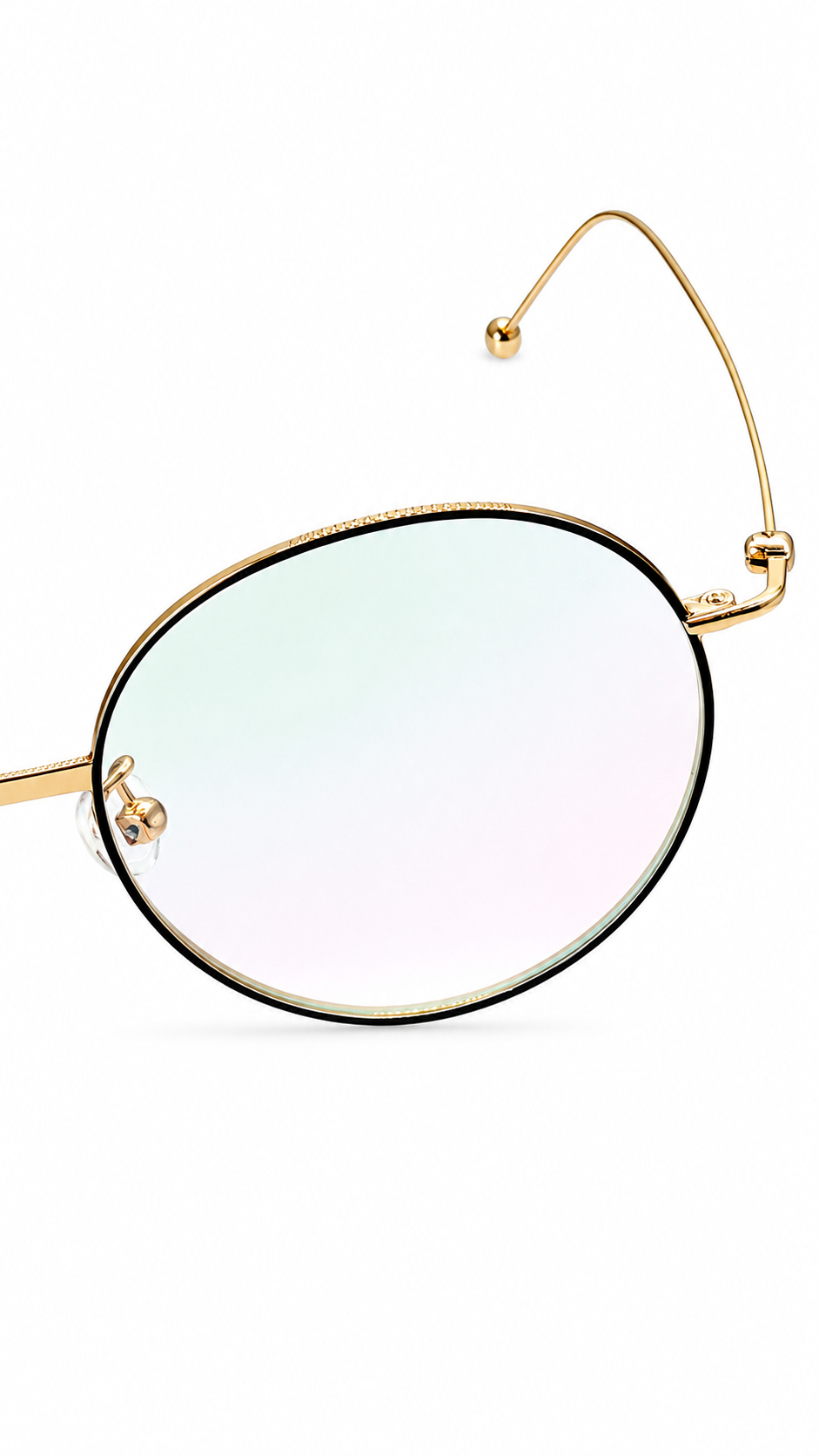 RN MOD 4769 Black & Rose Gold Round Wire Eyeglasses (52mm)