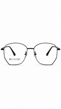 Beta-Titanium 8272 Matte Black Geometric Polygon Eyeglasses (55mm)