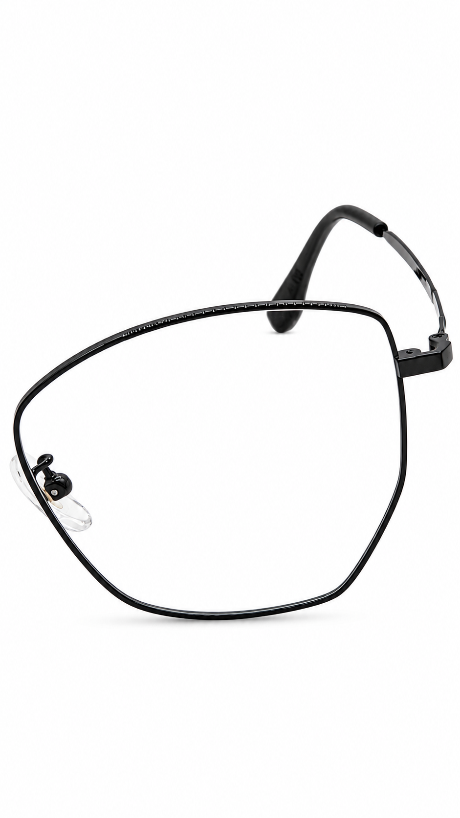 Beta-Titanium 8272 Matte Black Geometric Polygon Eyeglasses (55mm)