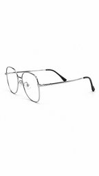 Beta-Titanium 8351 Silver & Black Geometric Polygon Eyeglasses (55mm)